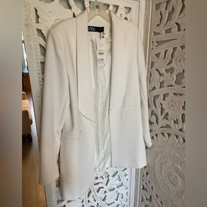 WHITE BLAZER TUXEDO BLAZER